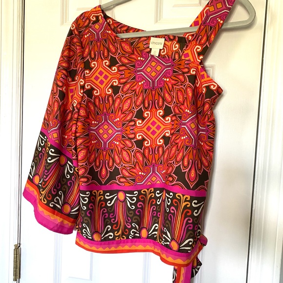 CHICO’S•one shoulder Zanzibar top S NWT - Picture 4 of 7